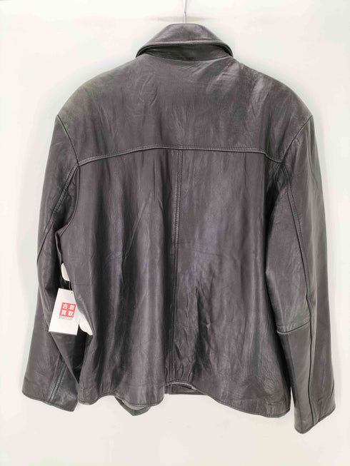 アイゾッド IZOD 裏地キルト 肩パッド ジップアップ レザー ジャケット メンズ import:L